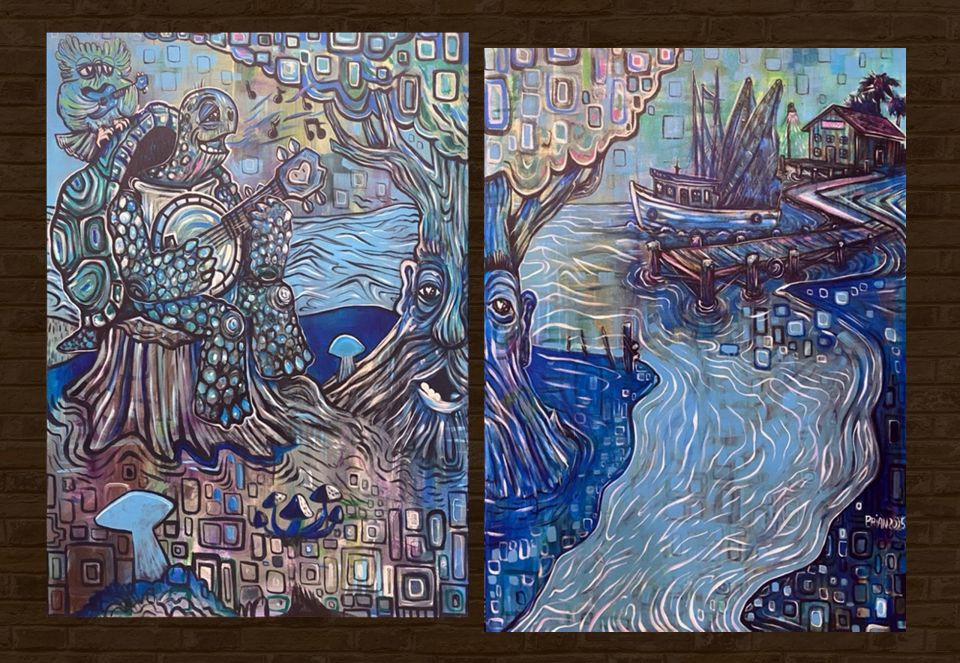 Diptych Shrimp Boat Serenade